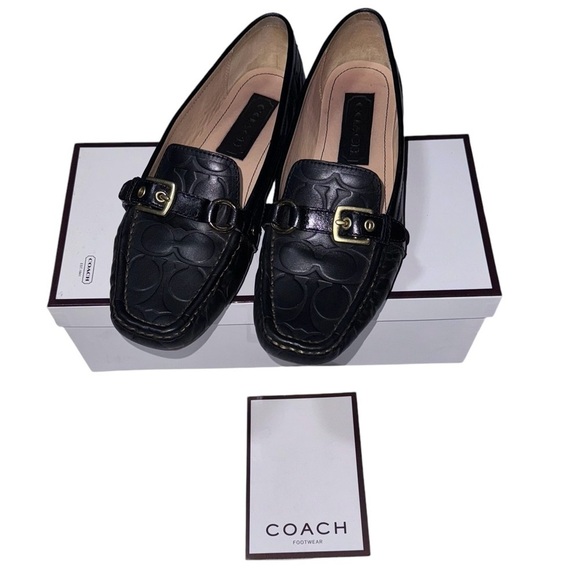 Coach (EUC) Stacie Leather Embossed Flats, Size 9.5 - Picture 4 of 12